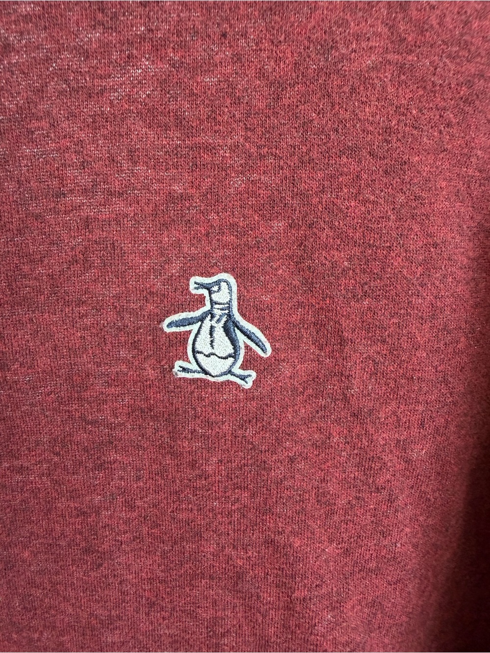 Original Penguin Munsingwear TV Pete Fleece Hoodie Men's M Burgundy Slim Fit - Picture 3 of 9
